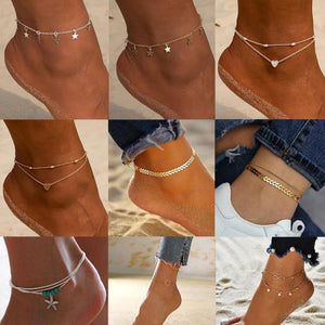 Bohemia Star Pendant Anklet Foot Chain Summer Yoga Beach Leg Bracelet
