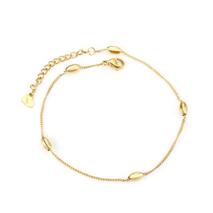 Stainless Steel Oval Balls Anklets Bracelet Beach Wedding