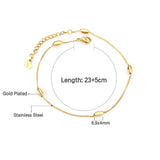 Stainless Steel Oval Balls Anklets Bracelet Beach Wedding