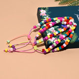 Colorful Initial Anklet Bracelet for Women Adjustable Leg Chain Beach Jewelry