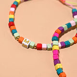 Colorful Initial Anklet Bracelet for Women Adjustable Leg Chain Beach Jewelry