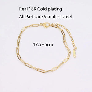 3pcs Stainless Steel Bracelets Anklets Vacuum Plating DIY Handmade