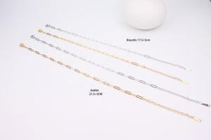 3pcs Stainless Steel Bracelets Anklets Vacuum Plating DIY Handmade