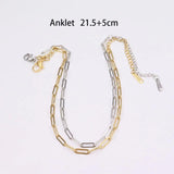 3pcs Stainless Steel Bracelets Anklets Vacuum Plating DIY Handmade