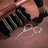 Multilayered Rhinestone Barefoot Toe Anklet