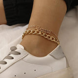 Multilayered Rhinestone Barefoot Toe Anklet