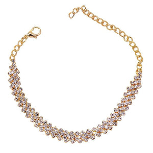 Crystal Lozenge Anklet Bohemian Vintage Ankle Sandals Chain Jewelry