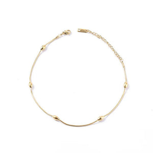 Stainless Steel Beads Anklets for Women - Adjustable Foot Chain Bracelet Anklet