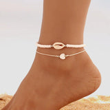 Boho Silver Heart Butterfly Anklet Foot Jewelry