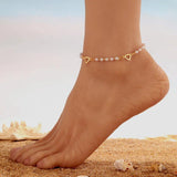 Boho Silver Heart Butterfly Anklet Foot Jewelry