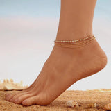 Boho Silver Heart Butterfly Anklet Foot Jewelry