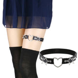 Punk Heart Leg Strap Belt Star Thigh Harness Girls Goth Cosplay Accessories