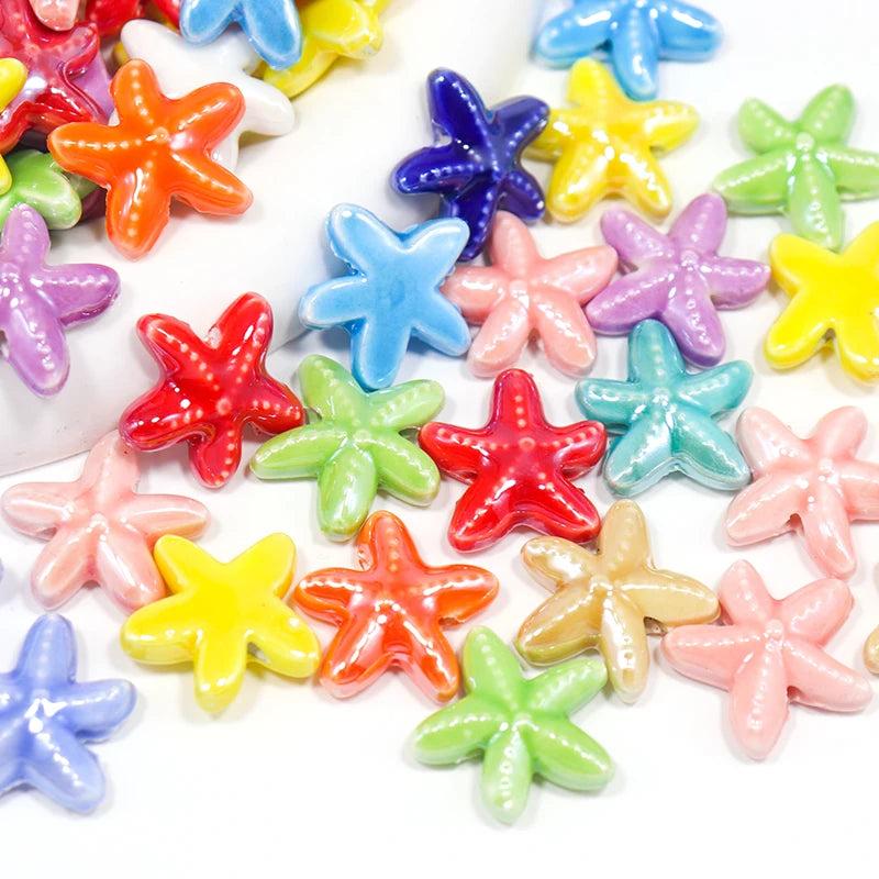 Starfish Ceramic Beads 18mm Jewelry Making Necklace Bracelet