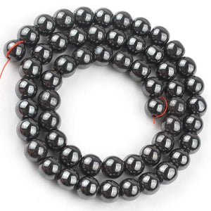 Natural Hematite Stone Beads Rose Silver Round Spacer Beads Jewelry DIY