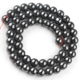 Natural Hematite Stone Beads Rose Silver Round Spacer Beads Jewelry DIY