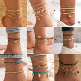 Colorful Beaded Anklets for Women Charms Shell
