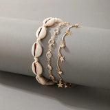 Colorful Rope Star Crystal Stone Tassel Anklet for Women