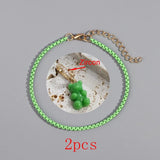 Korea Resin Bear Balloon Dog CZ Charm Anklets For Women