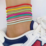 Korea Resin Bear Balloon Dog CZ Charm Anklets For Women