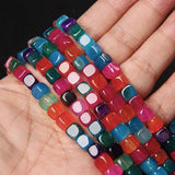 Multicolor Agat Loose Beads 6-8mm 15 Inches