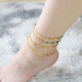 Colorful Evil Eye Beads Anklet for Women - Boho Eye Charms Anklet