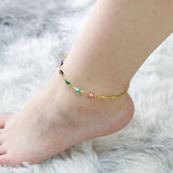 Colorful Evil Eye Beads Anklet for Women - Boho Eye Charms Anklet