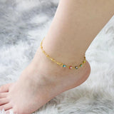 Colorful Evil Eye Beads Anklet for Women - Boho Eye Charms Anklet