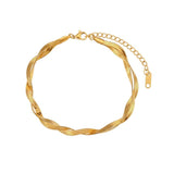 Women's Two-Strand Blade Chain Anklet