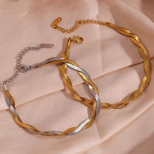 Women's Two-Strand Blade Chain Anklet
