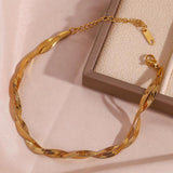 Women's Two-Strand Blade Chain Anklet