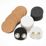 100pcs Round Cardboard Earring Holder Cards Tag Self-Seal Bags