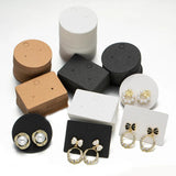 100pcs Round Cardboard Earring Holder Cards Tag Self-Seal Bags