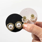 100pcs Round Cardboard Earring Holder Cards Tag Self-Seal Bags