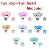Cartoon Animals Baby Silicone Bead Clips Dummy Holder Food DIY Pacifier Chain