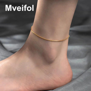 Stainless Steel Snake Chain Anklets for Women Boho Ankle Bracelet