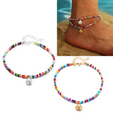 Boho Beaded Anklet Colorful Beads Foot Jewelry for Women