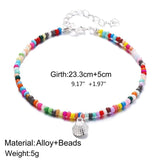 Boho Beaded Anklet Colorful Beads Foot Jewelry for Women