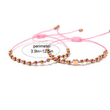 2Pcs Beads Knotted Heart Anklet Set for Women