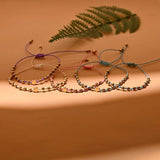 2Pcs Beads Knotted Heart Anklet Set for Women