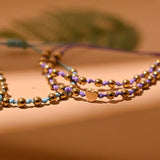 2Pcs Beads Knotted Heart Anklet Set for Women