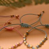 2Pcs Beads Knotted Heart Anklet Set for Women