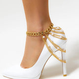 Long Tassel Pearl Chain Anklets for Women