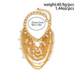 Long Tassel Pearl Chain Anklets for Women