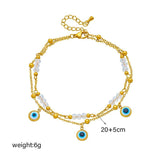 316L Stainless Steel Double Layer Eyes Anklet For Women