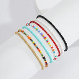 Boho Seed Beaded Anklet Bracelets Elastic Ankle Barefoot Foot