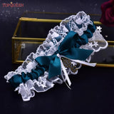 Bride Sexy Wedding Garter Lace Floral Thigh Key Ring Bridal Lace Leg Ring
