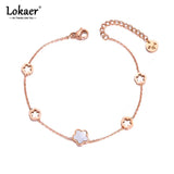 Stainless Steel Flower Charm Anklet for Girls