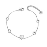 Stainless Steel Flower Charm Anklet for Girls
