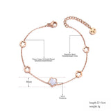 Stainless Steel Flower Charm Anklet for Girls