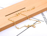 Boho Love Heart Charm Stainless Steel Anklet CZ Crystal Foot Jewelry